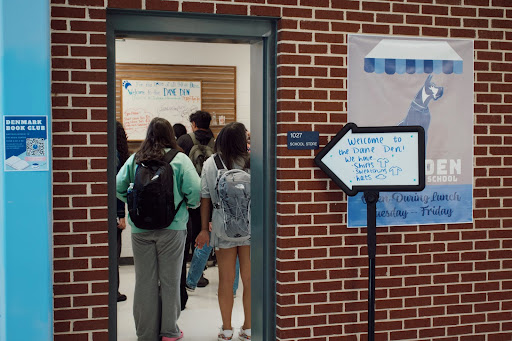 Students file into the school store in hopes of buying a cookie.