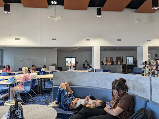 Students explore the endless options that the media center has to offer.