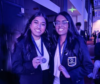 DECA state competitors, Holy Varsha Pedapalli and Akhila Kothapalli placed Top 8 in state.