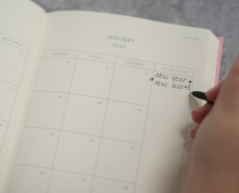  Planners are the perfect tool to stay organized. One student writes a reminder that the new year is the time for a fresh start.
