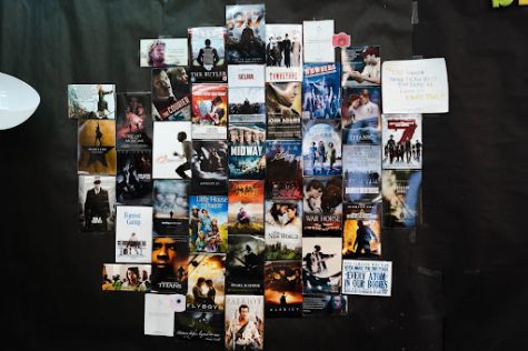    Photo wall of movies that have won awards in Mrs. Rhodes room.