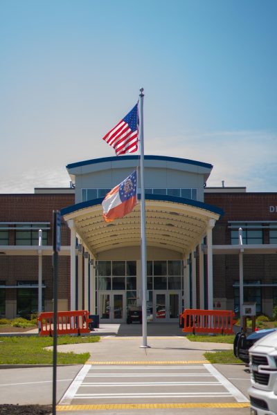 A picture of the front of the school, where all students enter.