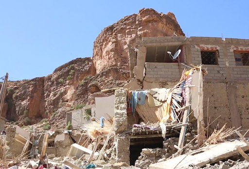 Buildings and homes in Imi N’Tala, a village near the Atlas Mountains, were left in ruins by the earthquake.