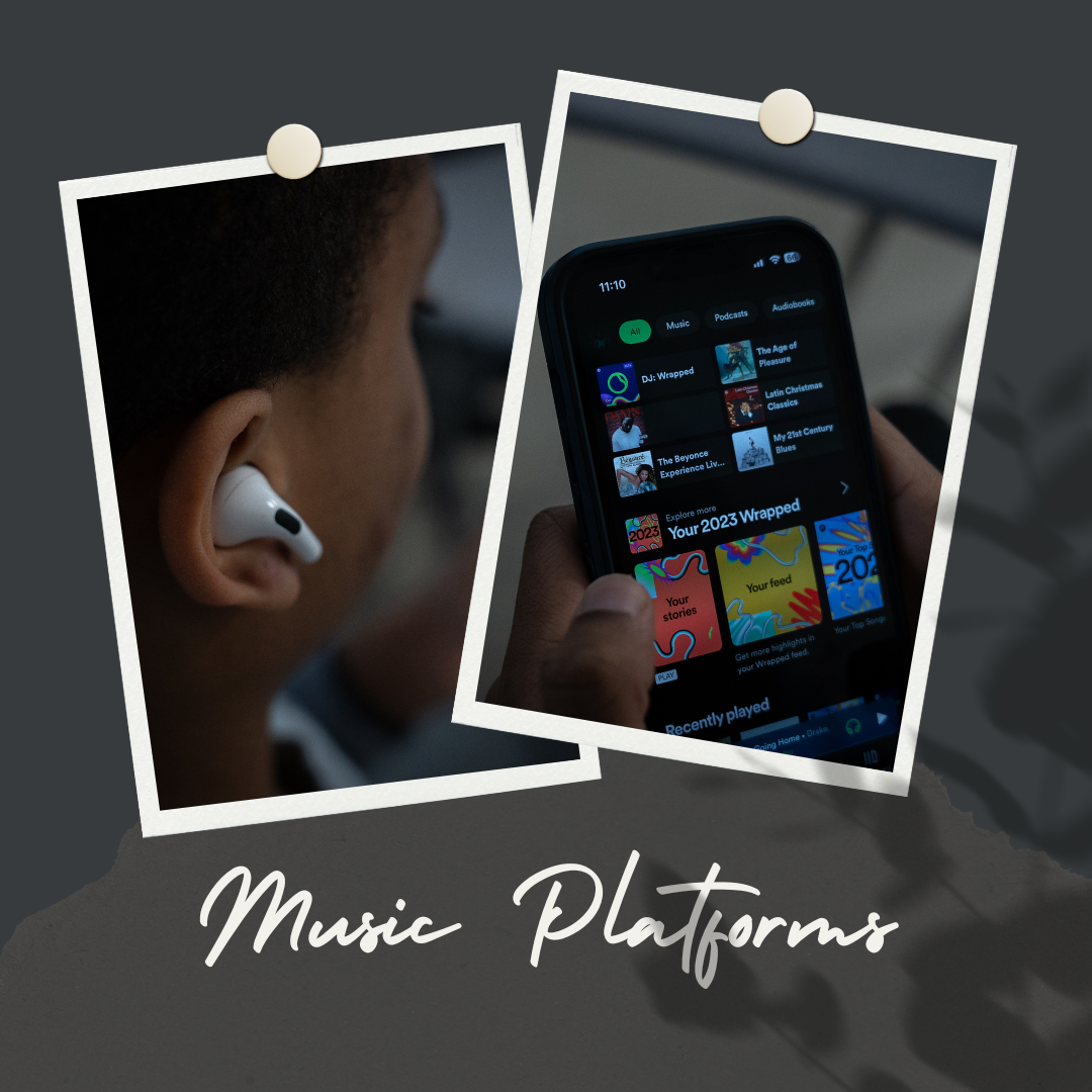 Student listening to music on spotify, the one of many music platforms.