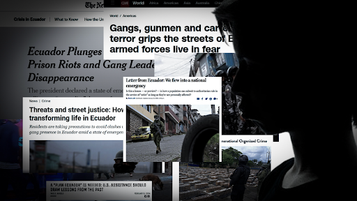Different news titles about the Ecuador gangs risings (not our articles).